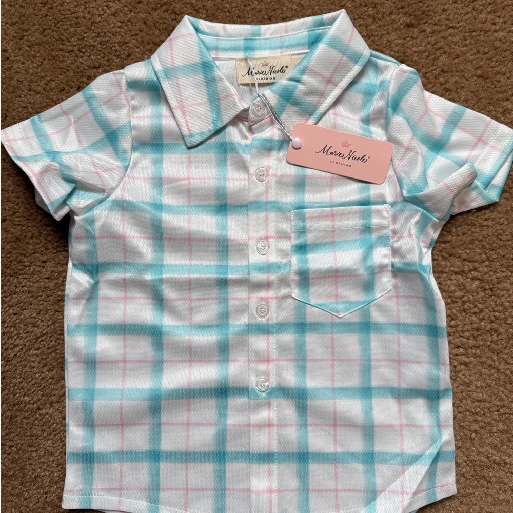 Kids Plaid Shirt - Blue and Pink